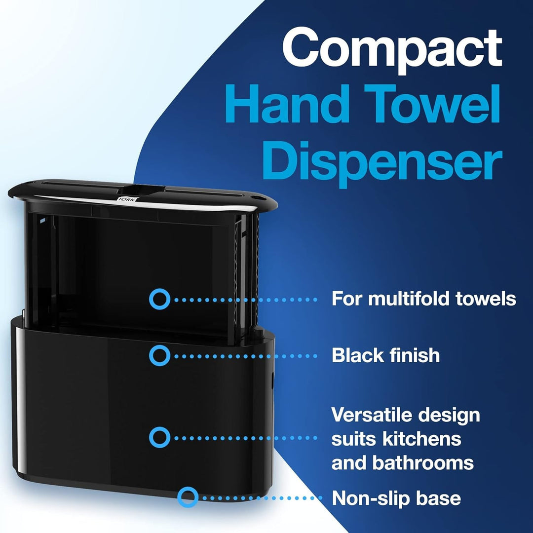 Xpress Paper Towel Dispenser, Black, Compact for Home Use, Fits H2 Towels