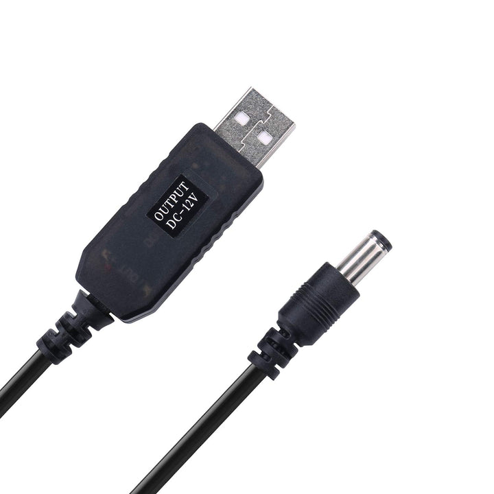 DC 5V to DC 12V USB Voltage Step Up Converter Cable Power Supply USB Cable with DC Jack 5.5 x 2.5mm or 5.5 x 2.1mm, USB 5V to DC 12V Cable 3ft
