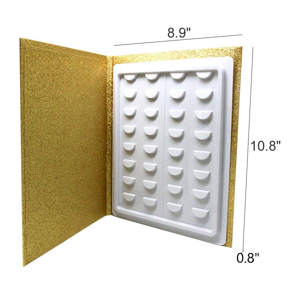 Eyelash Book to Keep 16 Pairs Eyelash, Portable Travel Lash Box, Eyelash Case, 3D Eyelash Storage Book Eyelashes Sample Catalog Display Card (Rose Gold)