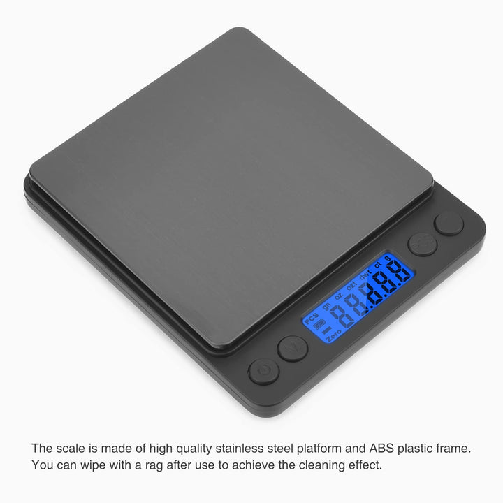 Gram Scale, Mafiti Kitchen Scale Digital Weight Mini Grams Jewelry Scale 3000gx0.5g with LCD Display Stainless Steel for Cooking Baking Jewelry Weight Postal (Battery no Include) 1Pack (Silver)