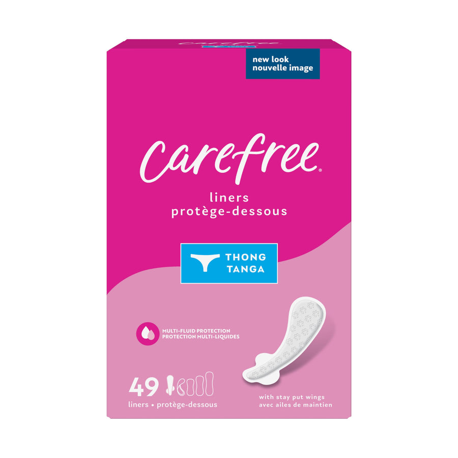 Carefree Thong Pantiliners-Unscented-49 ct (Pack of 5)