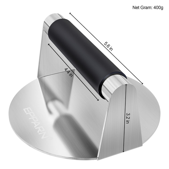 5.5 Stainless Steel Smashed Burger Press, Burger Smasher, Professional Griddle Accessories Kit Grill Press for Flat Top Griddle Grill Cooking