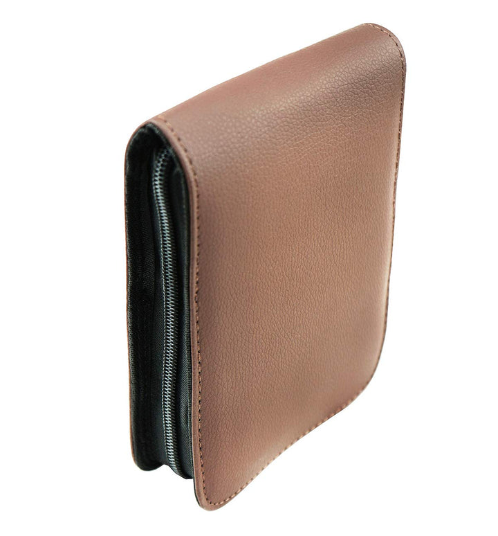 12 Fountain Pen Case PU Leather, Rollerball Pen Display Holder Bag, Pouch Large Capacity for Your Collection - Brown