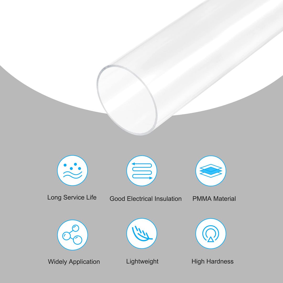 MECCANIXITY Acrylic Pipe Rigid Round Tube Clear 46mm(1.