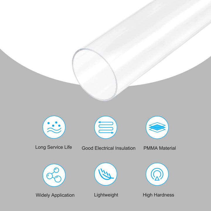 MECCANIXITY Acrylic Pipe Rigid Round Tube Clear 46mm(1.