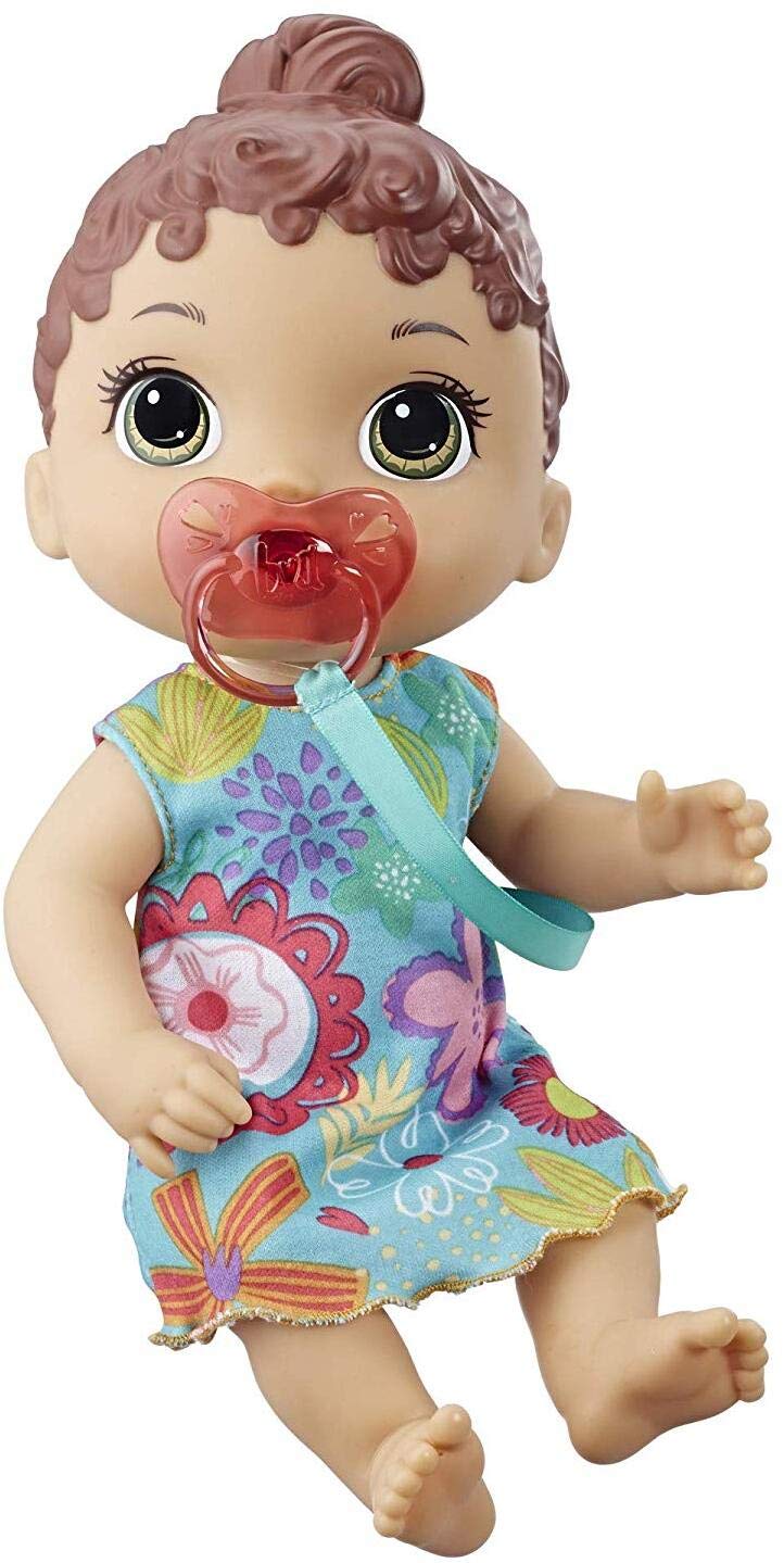Baby Lil Sounds: Interactive Brown Hair Baby Doll for Girls &amp; Boys Ages 3 &amp; Up, Makes 10 Sound Effects, Including Giggles, Cries, Baby Doll with Pacifier