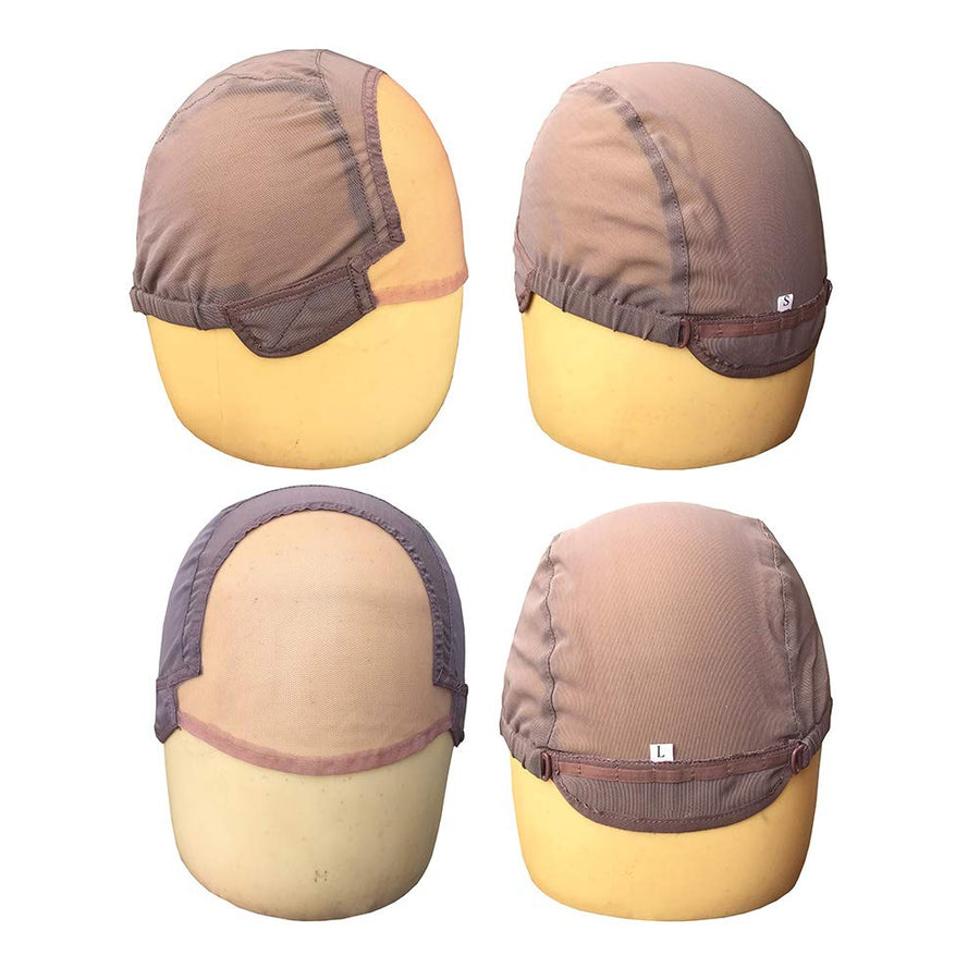 Blizzard Hair Glueless Wig Cap for Wig Making with Adjustable Strap Glueless Silk Swiss Lace Ear to Ear Stretch Wig Caps (Large (23.5inch), Light Brown)