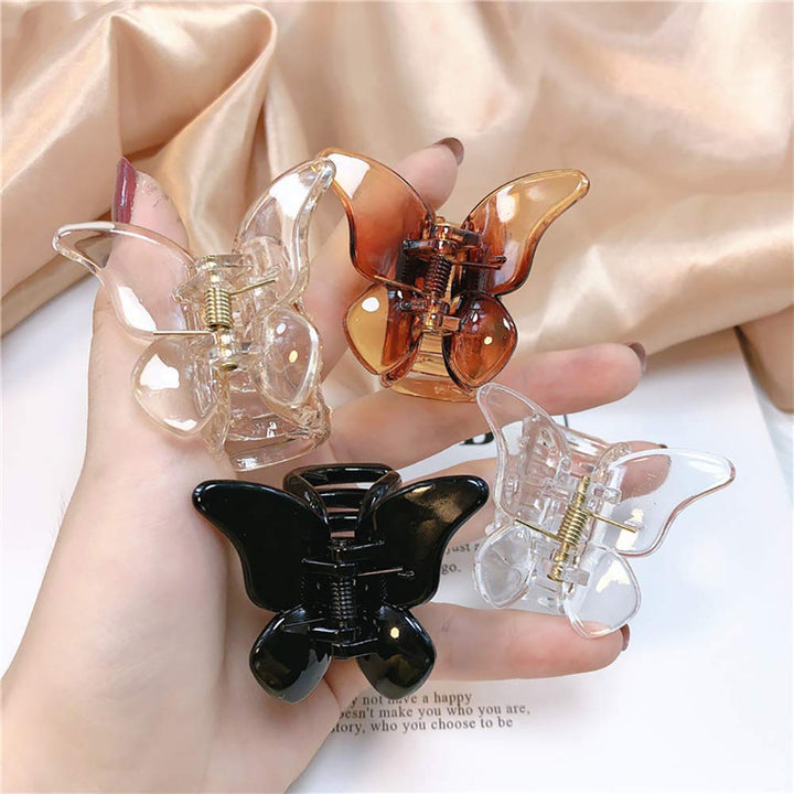 6 Pcs Clear Mini Butterfly Hair Clips Hair Claw Clamps Jaw Clips Hair Accessories for Girls and Women