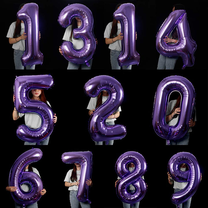 40 Inch Number Balloons Purple Number 1 Helium Foil Birthday Party Decorations Digit Balloons
