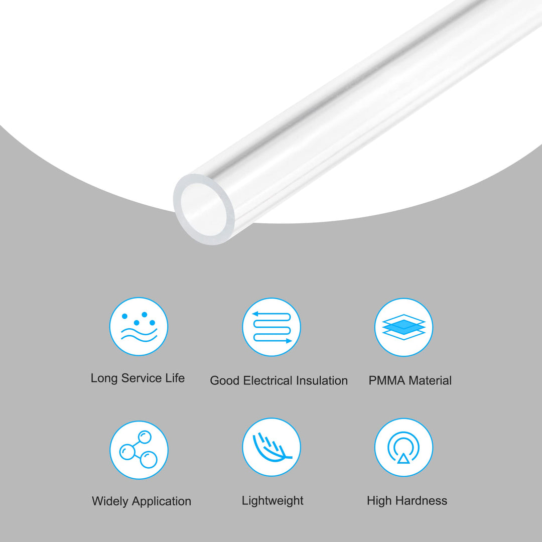 MECCANIXITY Acrylic Pipe Rigid Round Tube Clear 6mm ID 