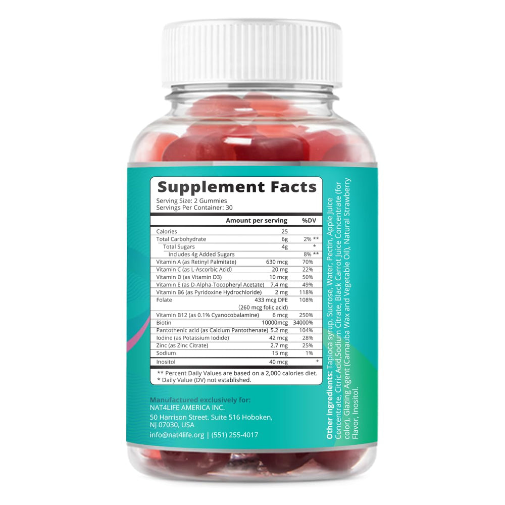 BeLive Biotin Gummies with MultiVitamins, Folate, Inosi