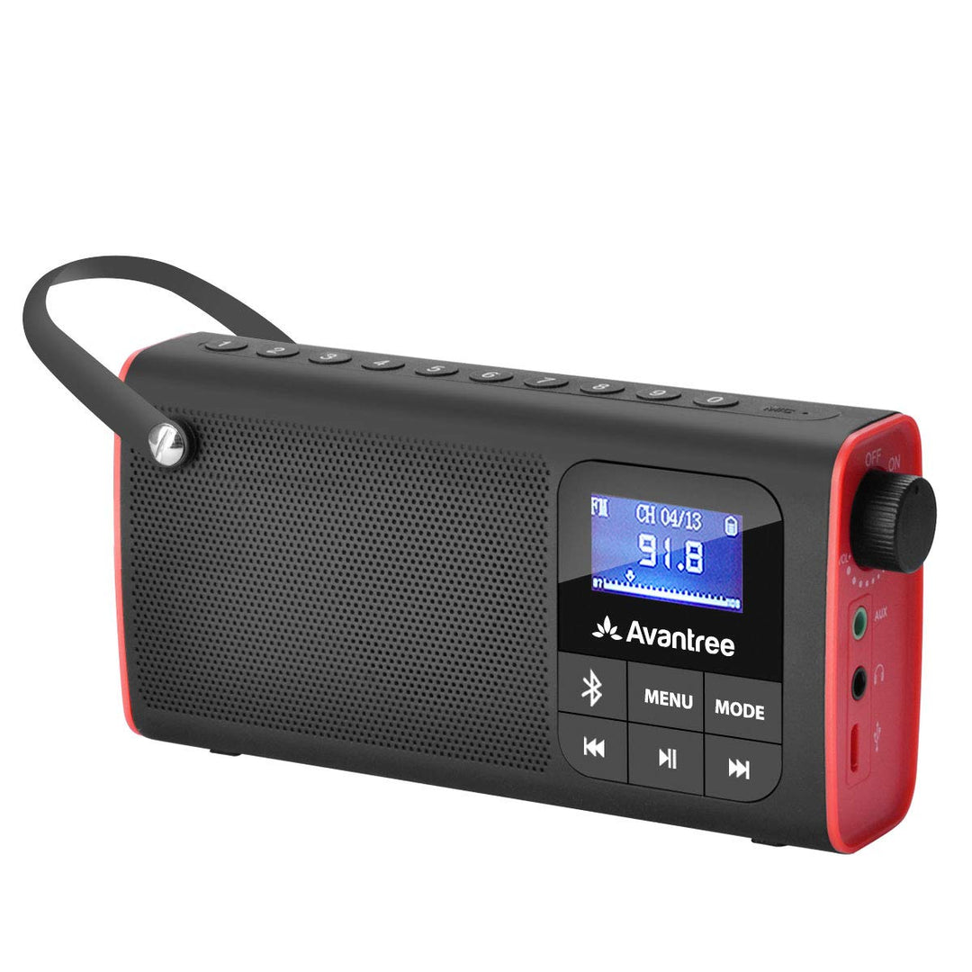 SP850 Rechargeable Portable FM Radio with Bluetooth Speaker and SD Card MP3 Player 3-in-1, Auto Scan Save, LED Display, Small Handheld Pocket Battery Operated Wireless Radio (No AM)
