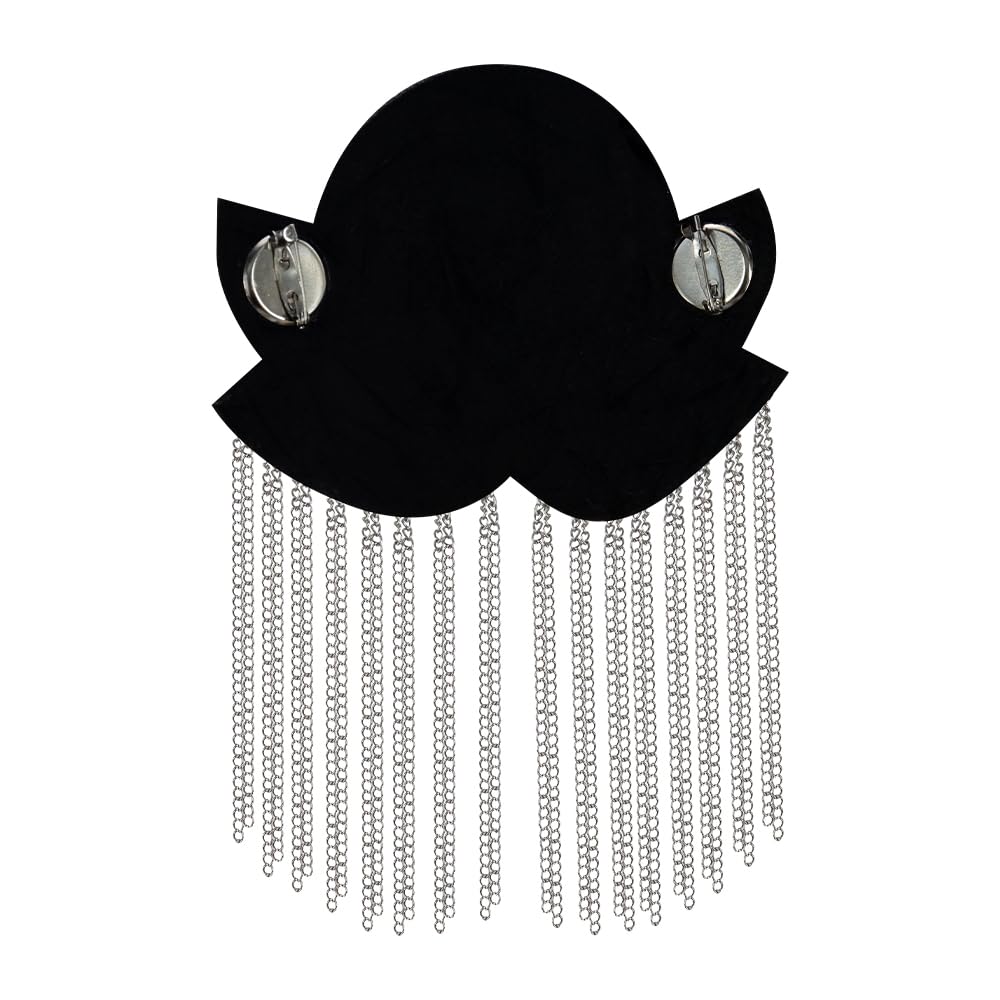 1pair Beaded Rhinestones Blazer Epaulet Kpop Fringe Tassel Metal Shoulder Epaulette Spikes Brooch Women Men Suit Accessories
