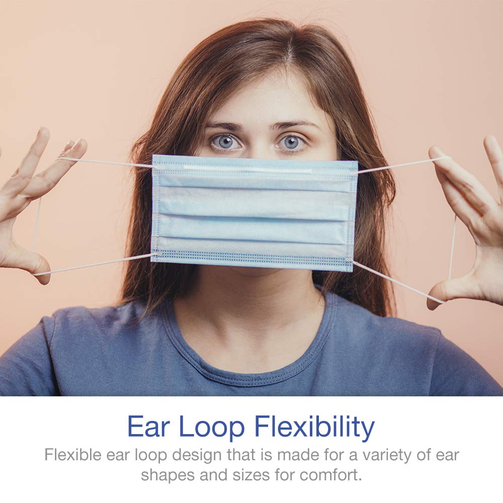 Disposable Face Mask Dust Particle 3-Layer Design Mask with Earloops - 25 Pack