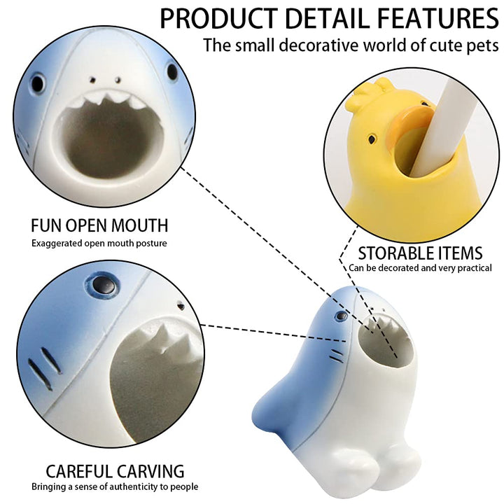 Cute Cartoon Toothbrush Holder for Kids, Fun Resin Pen Pencil Holder, Mini Animal Single Tooth Brush Stand, Creative Bathroom Organizer Storage for Vanity Countertop, Office (Dog)