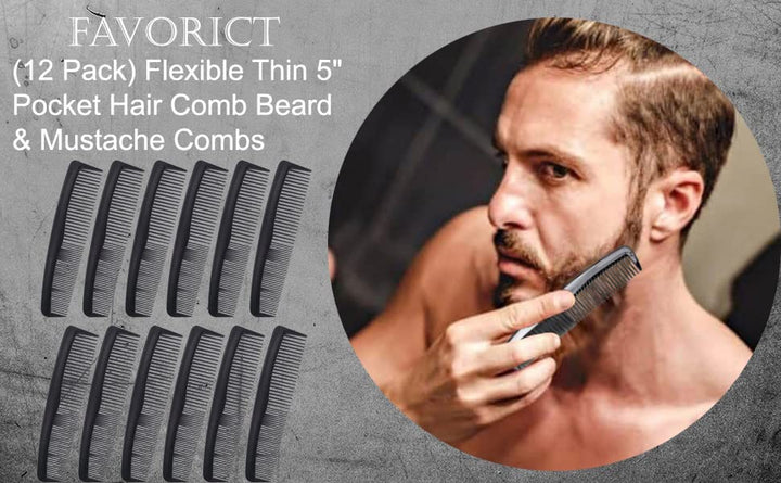 Favorict (24 Pack) 5 Pocket Hair Comb Beard &amp; M