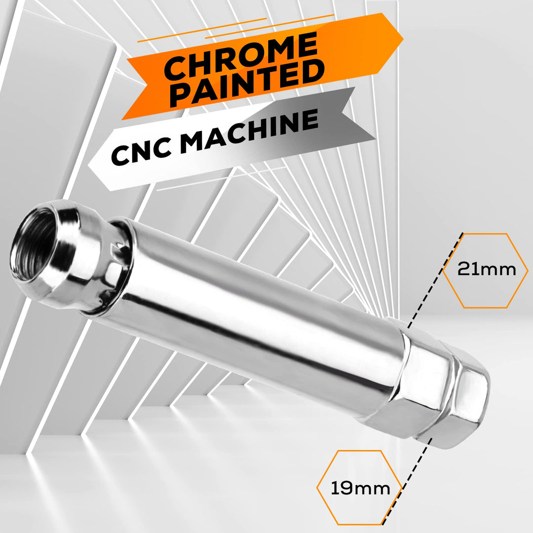 6 Spline Drive Tuner Lug Nuts Key for Wrench with 3/4&#39;&#39; (19mm) and 13/16&#39;&#39;(21mm) Hex, Chrome Lugnuts Socket Replacement Tool for 1/2 12x1.5 12x1.25 Lug Nut