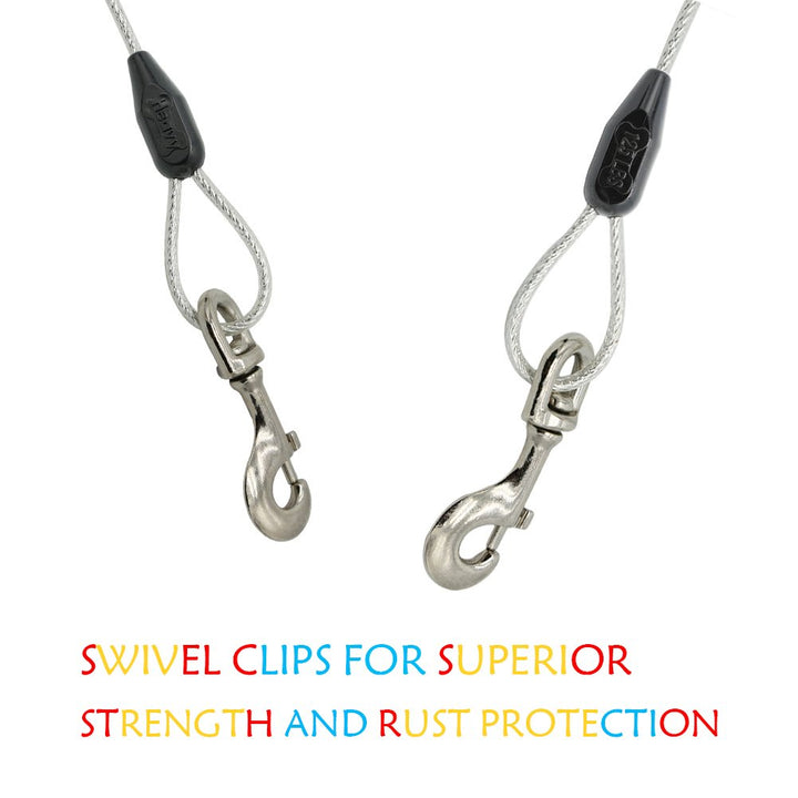 30ft Reflective Tie-Out Cable for Heavy Dogs Up to 125 Pounds