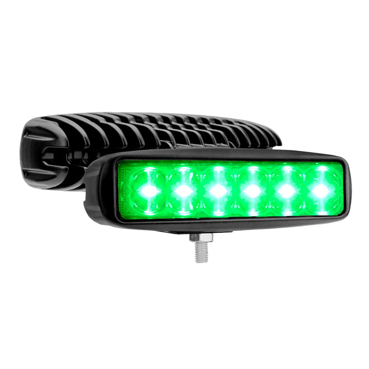 Green Led Light Bar 2PCS 18W Spot Driving Fog Light Off-road Work Light Waterproof Compatible for Boat ATV SUV Truck Pick-up Van Fishing Hunting Navigation 12v 24v
