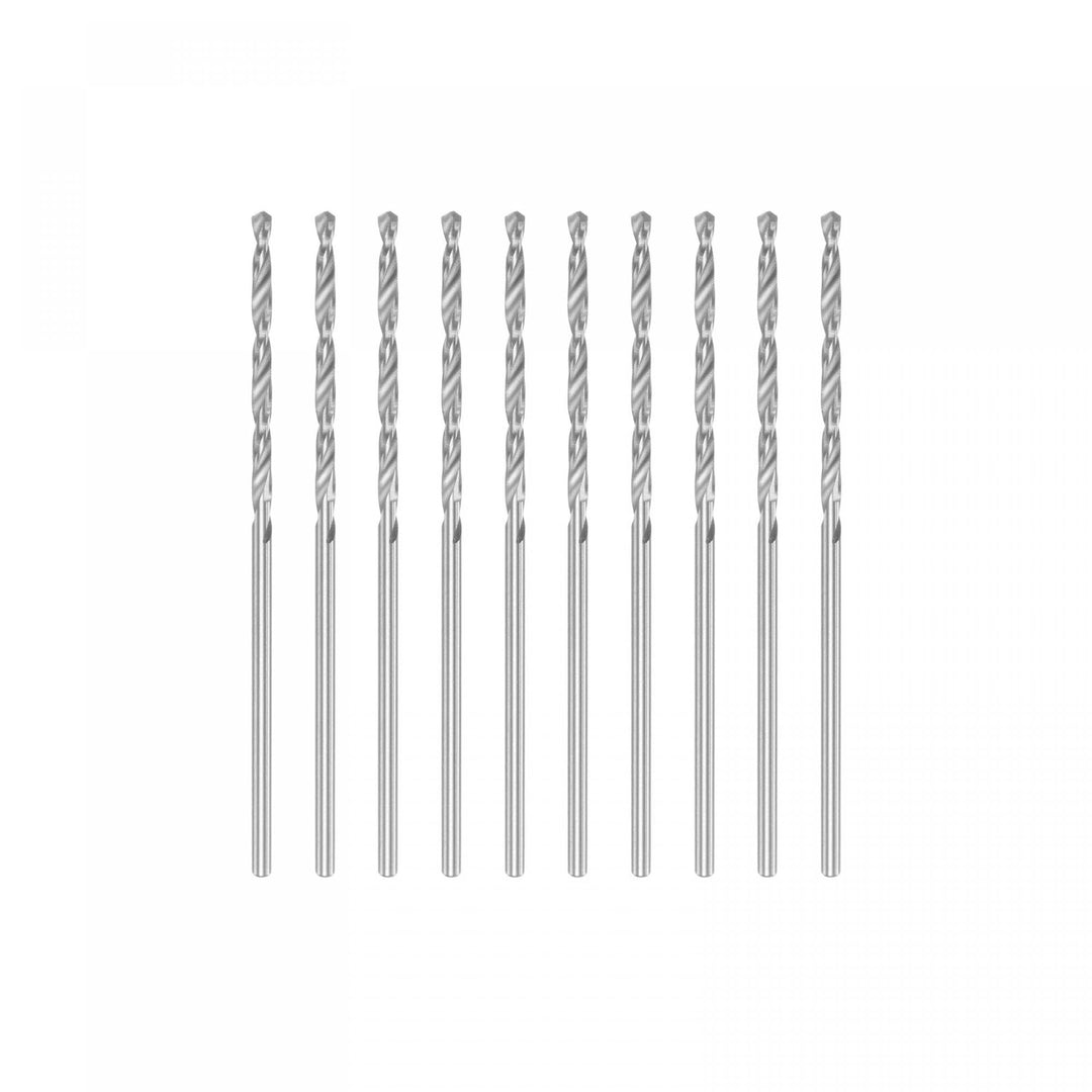 10 Pcs 1.45mm HSS(High Speed Steel) W6542 Micro Drill Bits, Fully Ground Jobber 48mm Length Drill Bit for Mild Steel Copper Aluminum