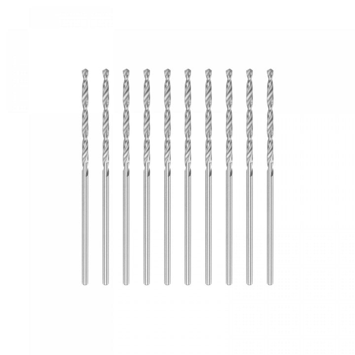 10 Pcs 1.45mm HSS(High Speed Steel) W6542 Micro Drill Bits, Fully Ground Jobber 48mm Length Drill Bit for Mild Steel Copper Aluminum