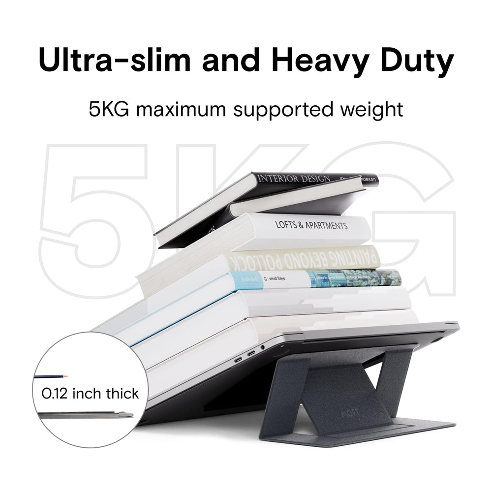Laptop Stand for Desk, Adhesive Laptop Stand with 2 Adjustable Viewing Angles, Foldable and Portable Computer Stand Compatible with MacBook Air, MacBook Pro 11-16, Starry Grey