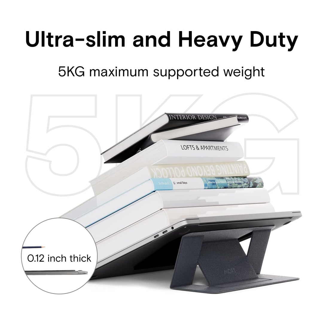 Laptop Stand for Desk, Adhesive Laptop Stand with 2 Adjustable Viewing Angles, Foldable and Portable Computer Stand Compatible with MacBook Air, MacBook Pro 11-16, Starry Grey