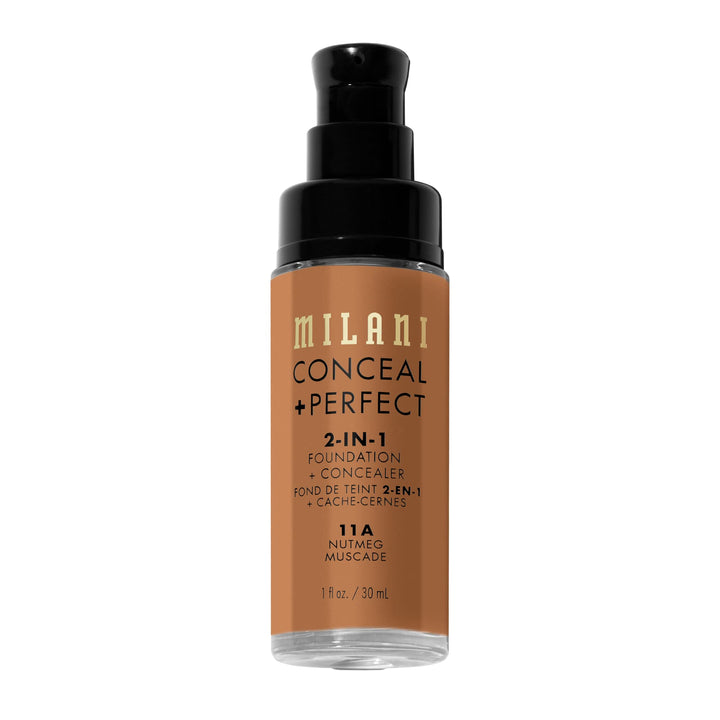 Milani Perfect 2-in-1 Natural Cruelty-Free Liquid Foundation and Concealer (Ivory, 1 Fl. Oz.)