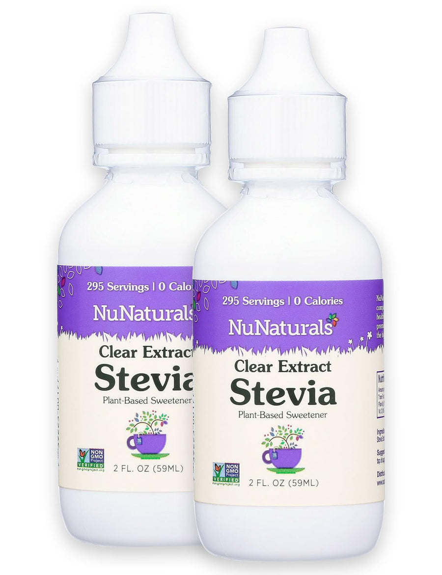 Clear Extract NuStevia, Plant-Based Sweetener, 2 oz, 2 Pack, Plastic