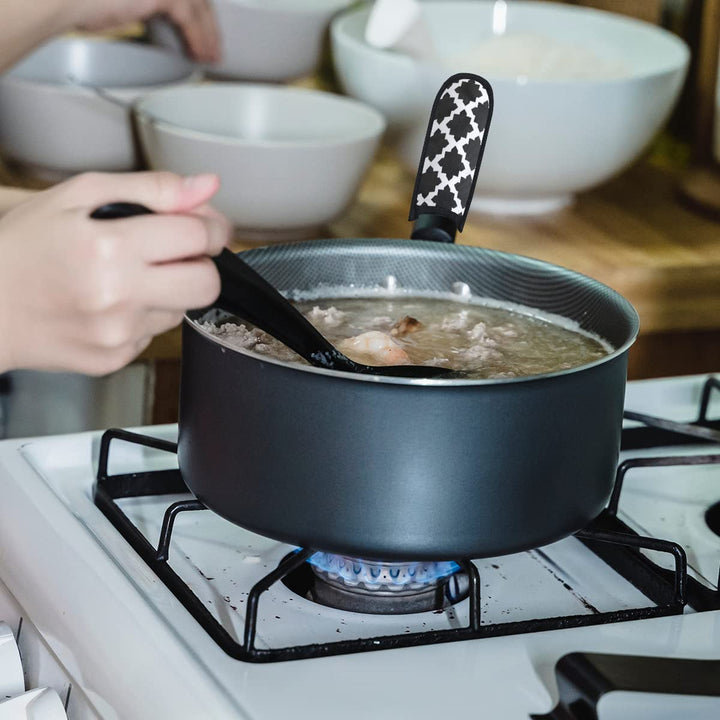 3 Pieces Hot Pot Handle Holder Cover for Kitchen Heat Resistant Hot Handle Sleeve Holder Cast Iron Pan Skillet Handle Cover Potholders for Cooking and Baking (2.Elegant Style)