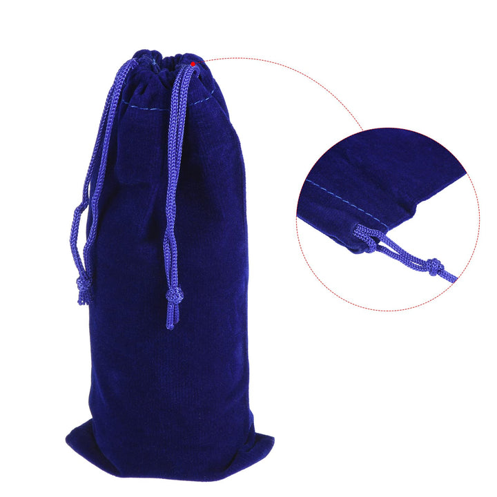 PATIKIL 17x8cm Drawstring Gift Bags, 3Pcs Soft Flannel Cloth Storage Pouch for Jewelry Glasses Wedding, Brown Dark Blue Grey