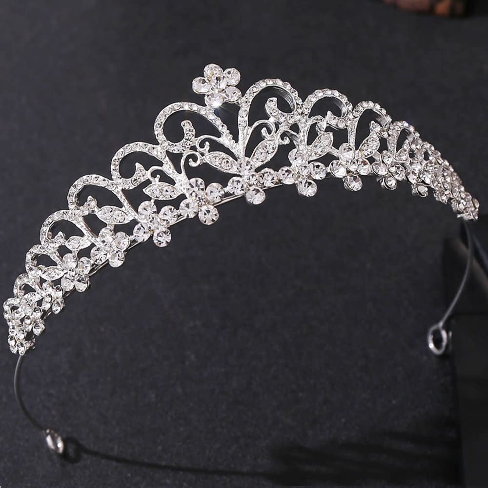 Ahoney Tiaras for Women Girls Birthday Crown Rhinestone Tiara Princess Crown for Women Bridal Wedding Prom Birthday Party Cosplay Halloween Costumes Hair Accessories for Women Girls