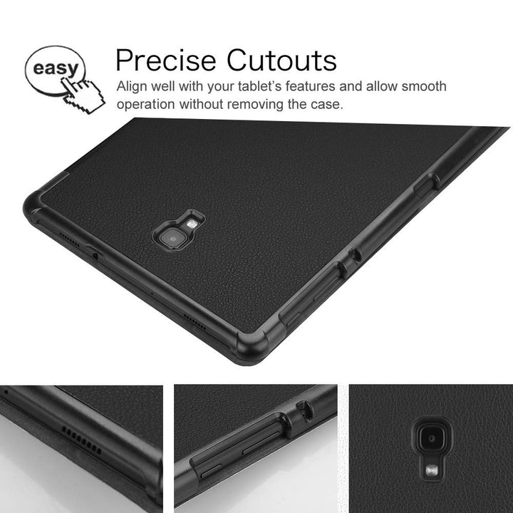 Slim Case for Samsung Galaxy Tab A 10.5 2018 Model SM-T590/T595/T597, Ultra Thin Lightweight Stand Cover with Auto Sleep/Wake, Black