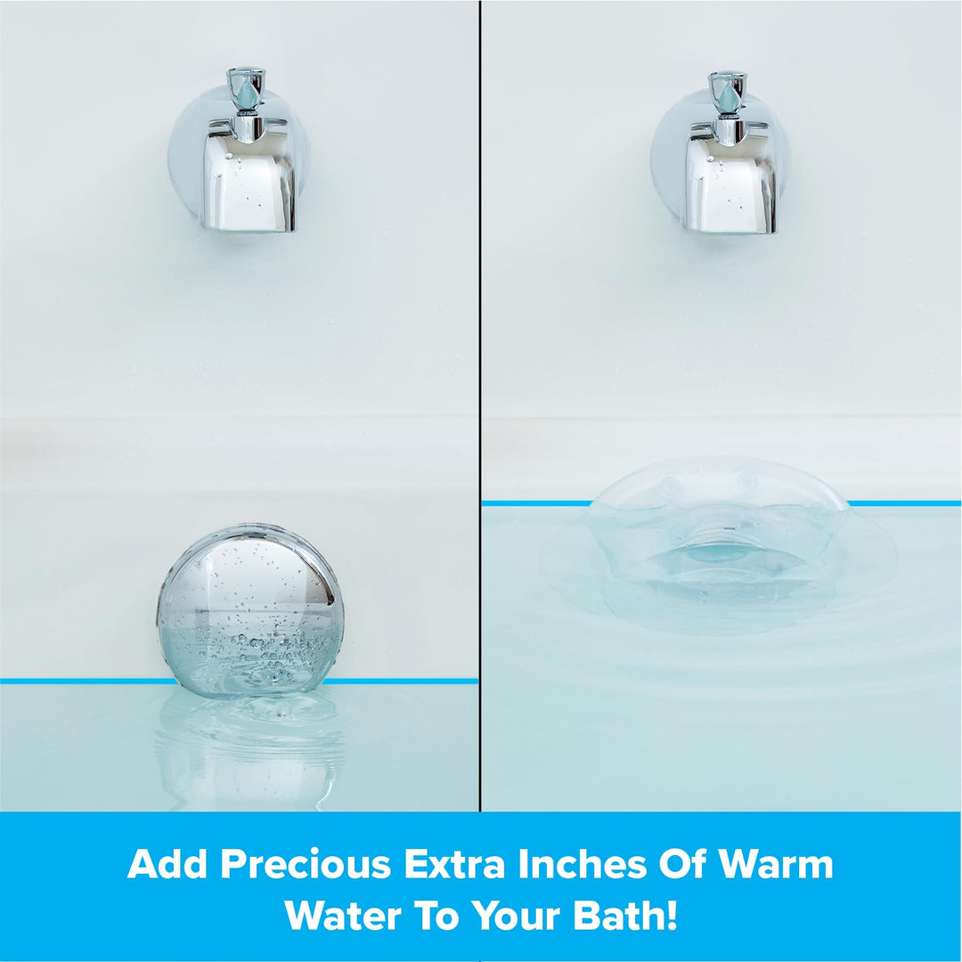 Bottomless Bath | Overflow Drain Cover for Tub | Best Gifts for Mom, Spa &amp; Bath Accessories | Drain Block, Water Stopper Plug | Bath Essentials for Women | 4 Diameter, Clear
