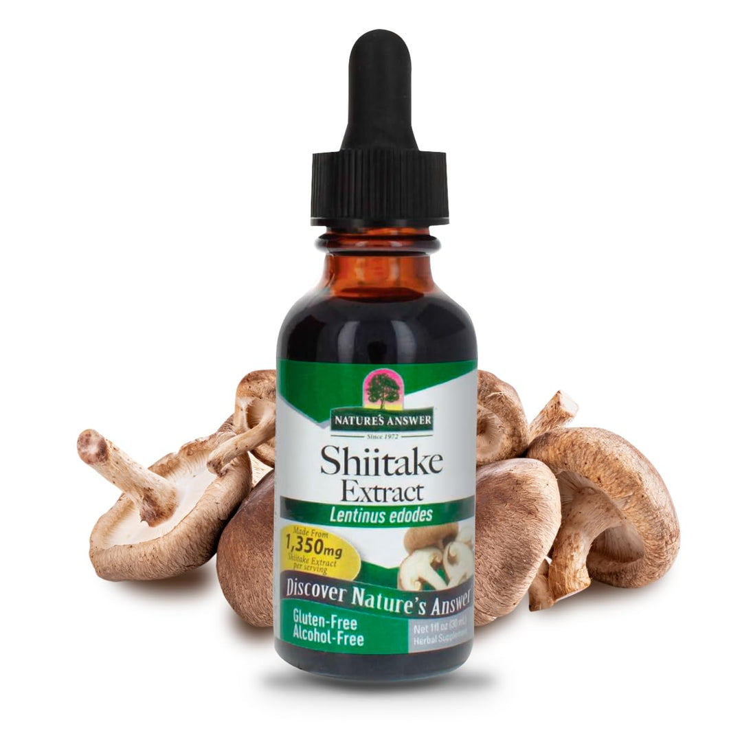 Nature&#39;s Answer Shiitake Mushroom Extract Alcohol Free 1 Fluid Ounce | Supports Health and Wellness