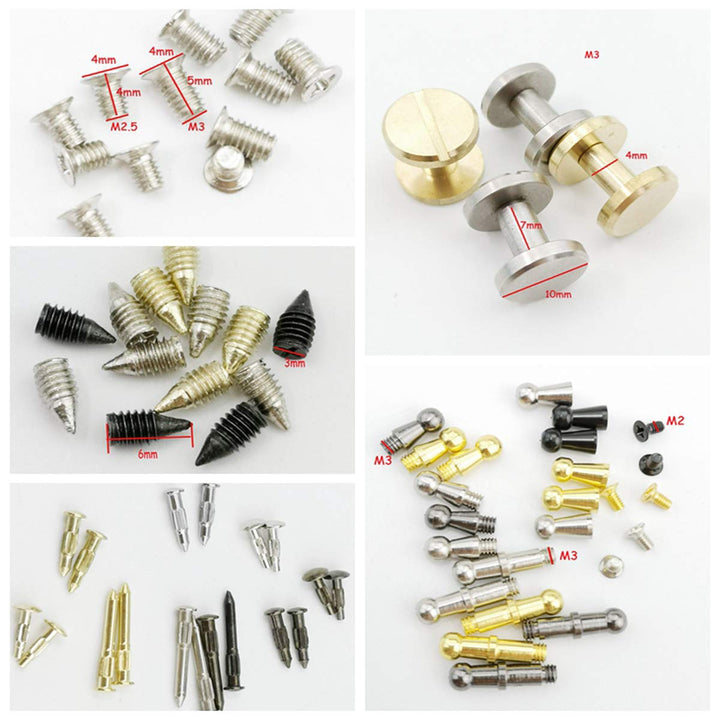 Belt Buckle Repair Screws &amp; Hooks Assorted 66pcs Kit (Multicolor, Brass, Stainless Steel)