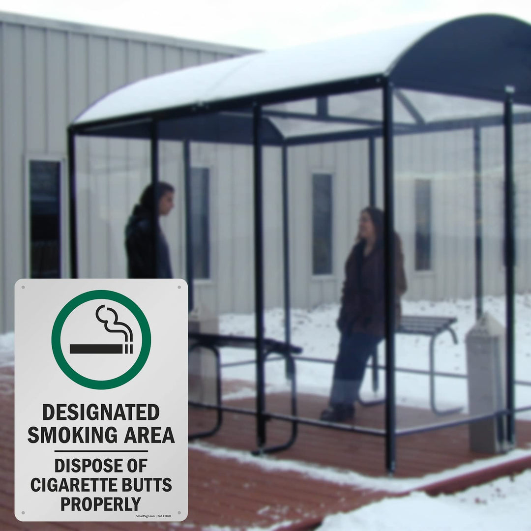 SmartSign 14 x 10 inch “Designated Smoking Area - Dispo