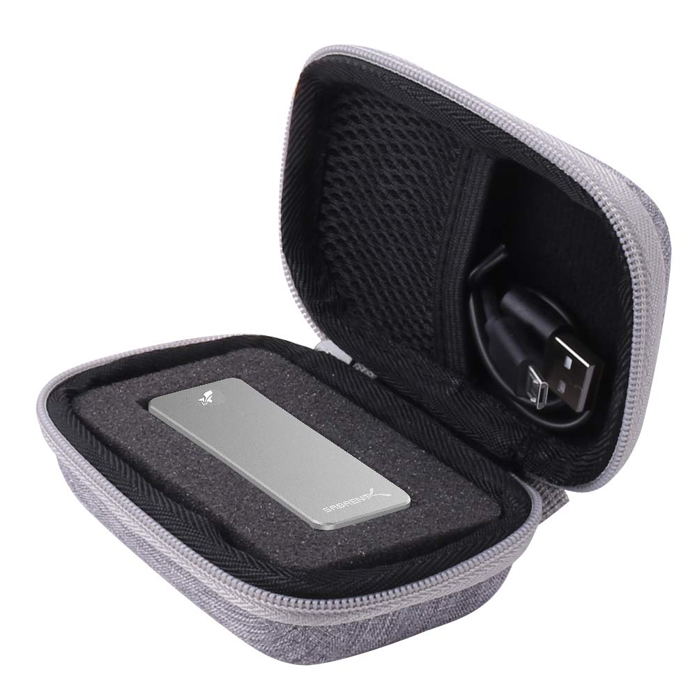 Aenllosi Hard Carrying Case Replacement for Sabrent Rocket Nano 1TB 2TB 512GB USB 3.2 10Gb/s External Aluminum SSD (Grey)
