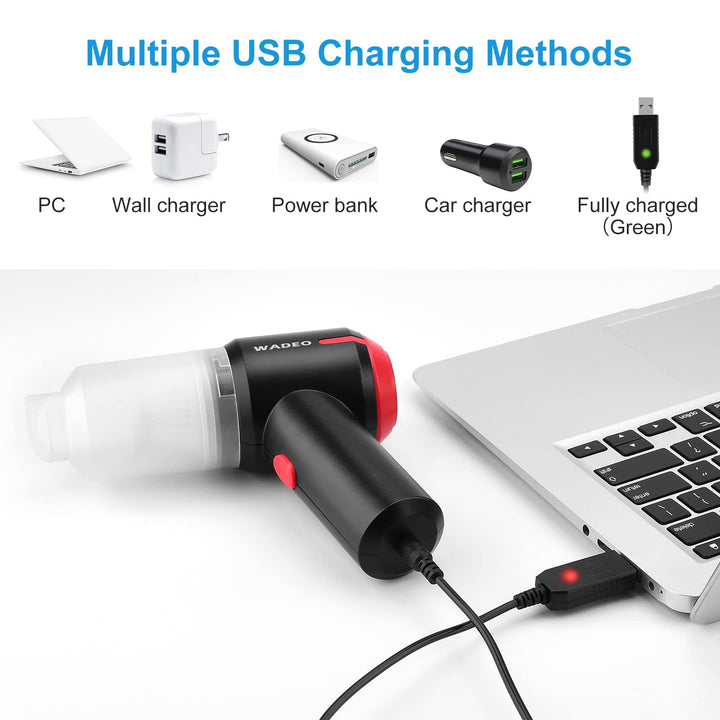 Car Vacuum, Car Vacuum Cordless Rechargeable, Handheld Vacuum Cordless, Dust Buster, Air Blower and Vacuum Pump 3 in 1 for Car, Home, Office, Pet Hair Cleaning