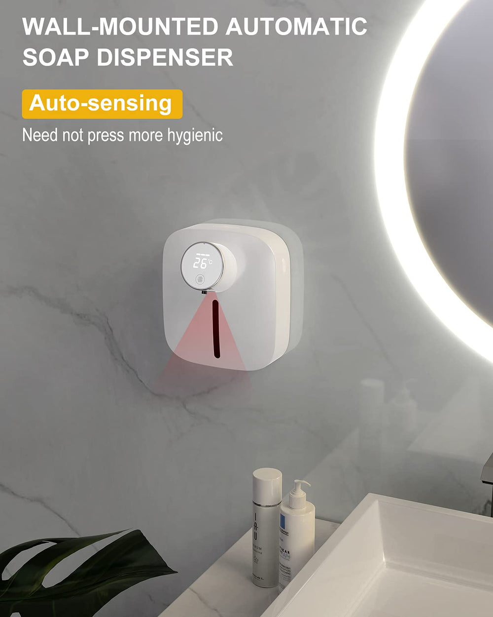 LAND CAST 10.82oz/320ml Automatic Soap Dispenser, Touchless Soap Dispenser, Foaming Soap Dispenser,IPX4 Waterproof Liquid Soap Dispenser for Kitchen Sink Bathroom Hotel Restaurant (Blue)