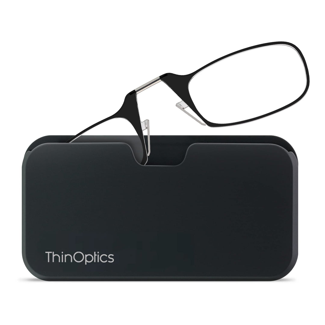 unisex-adult Reading Glasses + Black Universal Pod Case | Black Frames, 2.00 Strength Readers Black Frames / Black Case, 44 mm