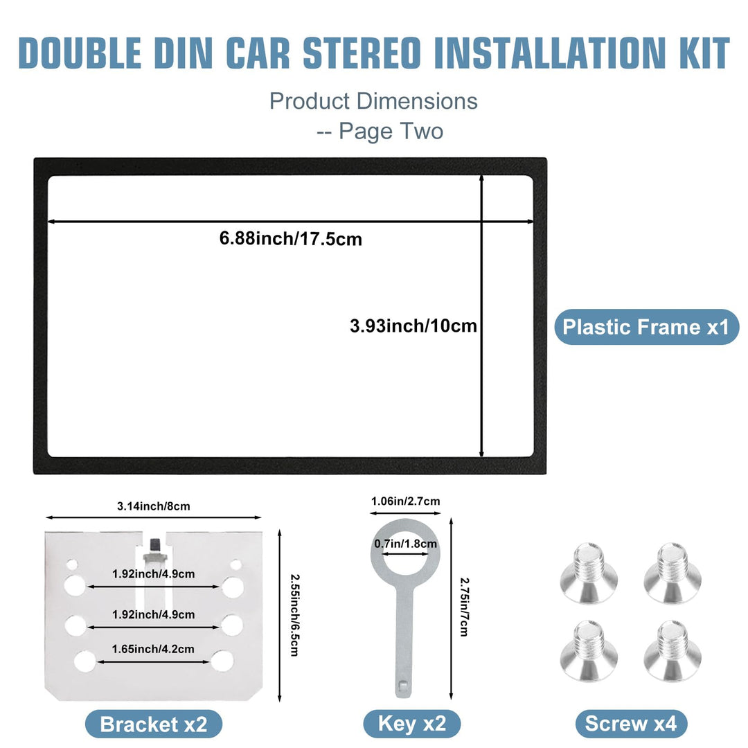 Double Din Installation Kit, Universal Double DIN Installation Cage Kit Slot Metal Car Stereo Radio Mounting Frame, Compatible for Passat/MK3/Jetta Panel Frame