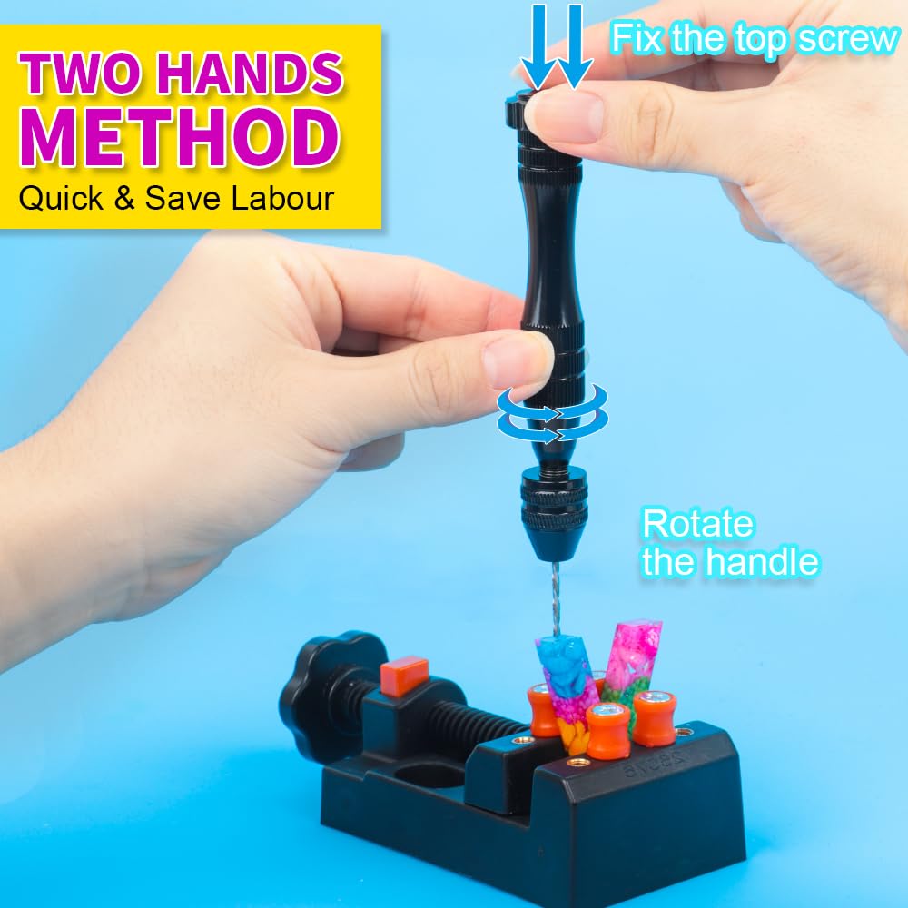 LEOBRO Hand Drill for Resin Molds, 12 cm Black Pin Vise