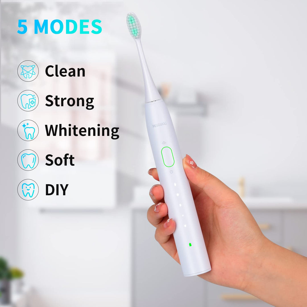 MEEEGOU Sonic Electric Toothbrush with Dupont Brush Hea