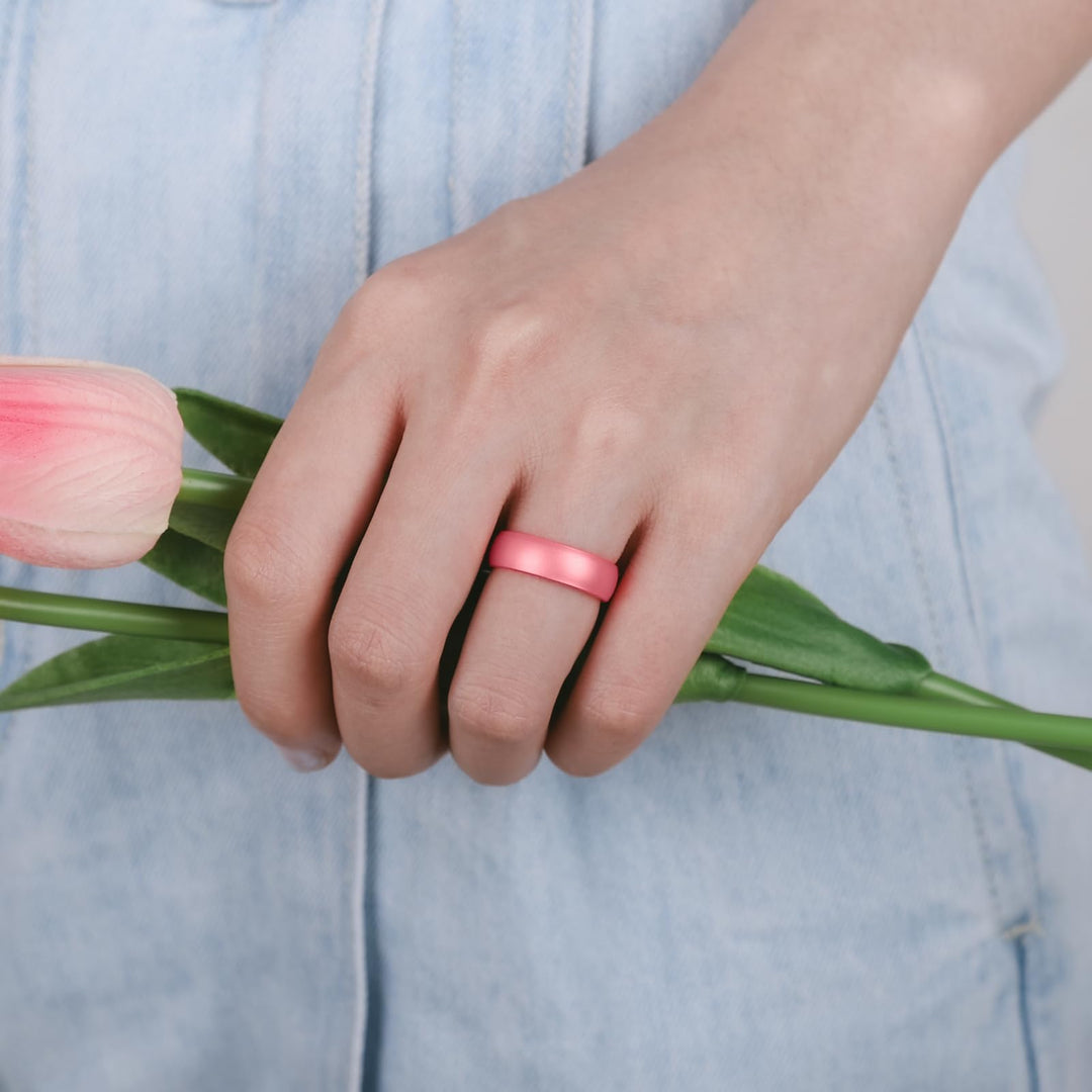Egnaro Silicone Anniversary Ring Women, Breathable Desi
