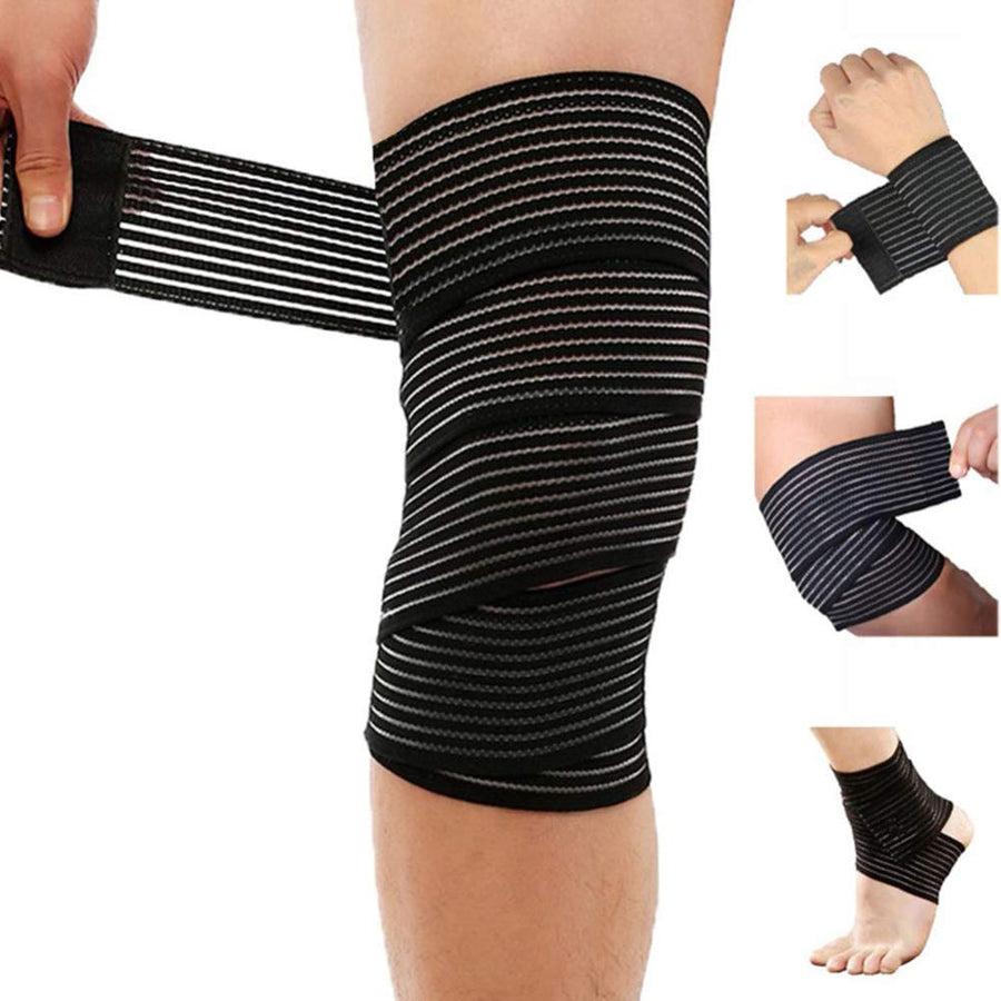 Extra Long Elastic Compression Knee Brace Wrap for pate