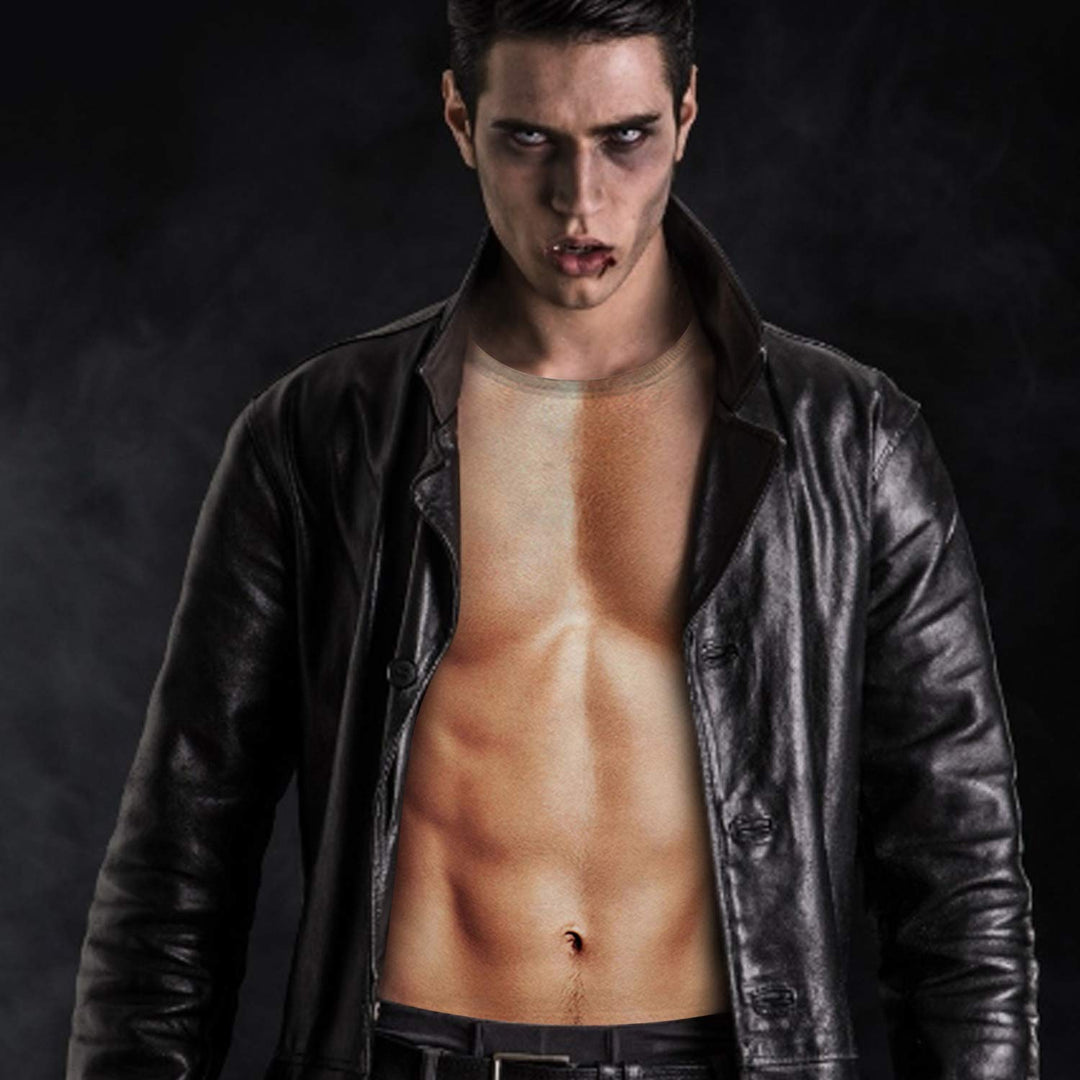 Fake Muscle T Shirts for Men Funny Muscle Graphic Costume T-Shirt Tees L