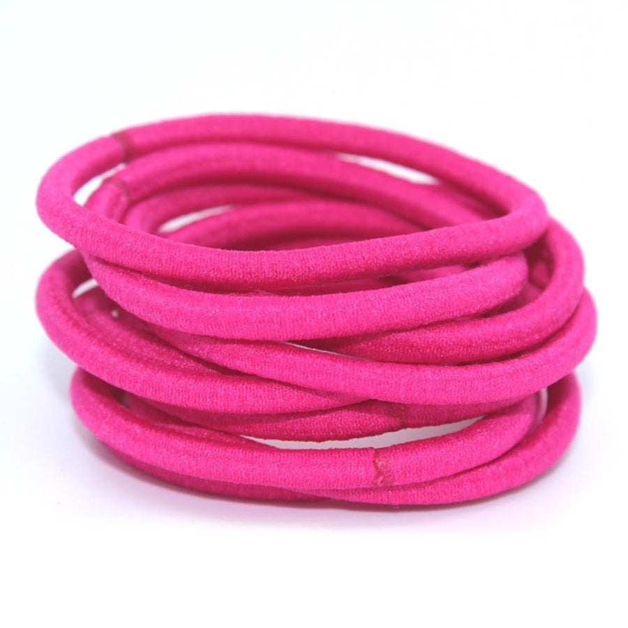 10 Pcs, Deep Pink: 4 Mm Elastic Bands Hair Ties Children Rubber Hair Headbands - 10 Pcs (Deep Pink)