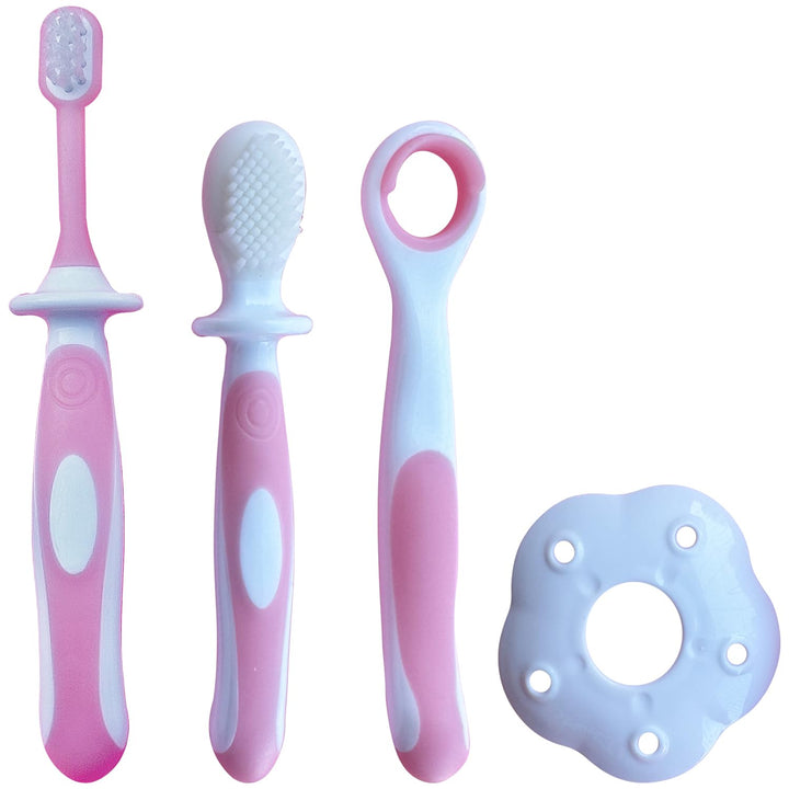 Bilibaby 3Pcs/Set Soft Silicone Tongue Gel Scraper Cleaner FDA Approved+Soft Bristle Training Toothbrush+Silicone Learning Teethbrush for Baby,Kid,Infant,Nursling,Cheeper,Newborn,Toddler