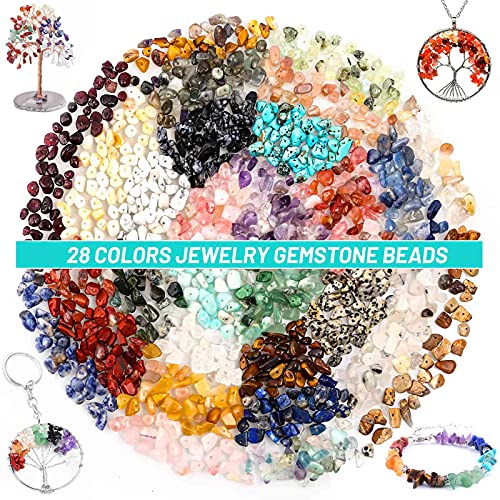 Jewelry Making Kits for Adults Women with 28 Colors Crystal Beads, 1660Pcs Crystal Bead Ring Maker Kit with Jewelry Making Supplies